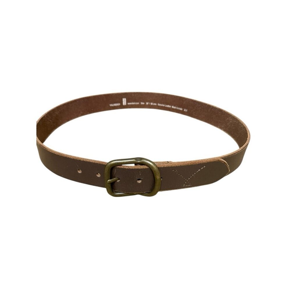 Levi's Dark Brown Leather Belt with Brass-Tone Buckle